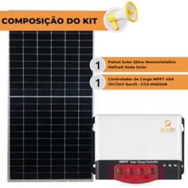 Segunda imagem do produto Kit Painel Solar 550w Com Controlador MPPT 40A 24V