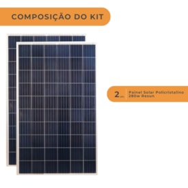 Segunda imagem do produto Kit Painel Solar 560W Policristalino Resun