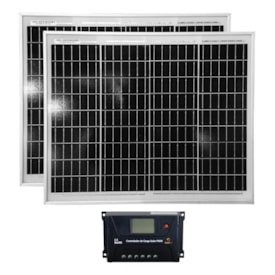 Kit Painel Solar 60W P/ Caminhão Controlador PWM 30A