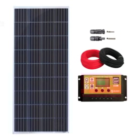 Kit Painel Solar Fotovoltaico 150w Com Controlador 30A e Acessórios