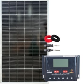 Kit Painel Solar Monocristalino 160W com Controlador de Carga 30A 12V/24V