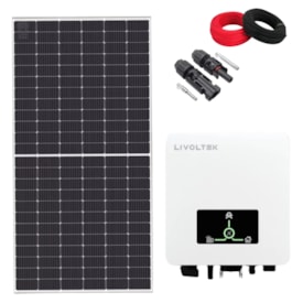 Kit Painel Solar Monocristalino 264kkWh/mês com Inversor 3,3kW 220V Livoltek