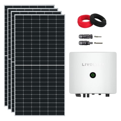 Kit Painel Solar Monocristalino 399kkWh/mês com Inversor 5kW 220V Livoltek