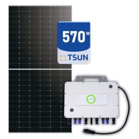 Segunda imagem do produto Kit Painel Solar Monocristalino Tsun 570W com Microinversor Saj
                                            