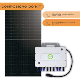 Segunda imagem do produto Kit Painel Solar Monocristalino Tsun 570W com Microinversor Saj
                                            