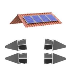 Kit Perfil Alumínio Para Telhado 4 Modulos Smart Metal Light 