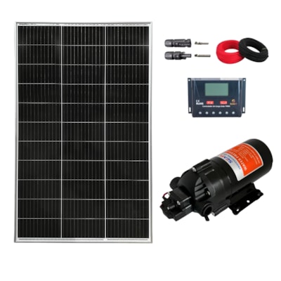 Kit Placa Solar 150W/160W com Bomba de Superficie 12V 70M