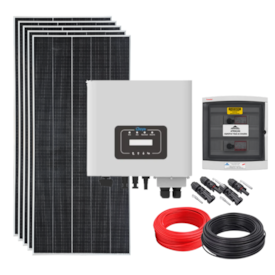 Kit Solar 1,66 kWp (200 kWh/mês) com Microinversor Growatt 2,25kW 220V 4MPPT Wi-Fi 