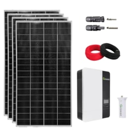Kit Solar 163,2kWh/mês Rural com Inversor Growatt 3kW 48V 127V