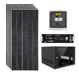 Kit Solar 2,75kWp com Bateria de Lítio 4,8kWh GETPOWER e String Box