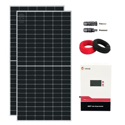Kit Solar 2 Placa 610W com Controlador de Carga 60A MPPT