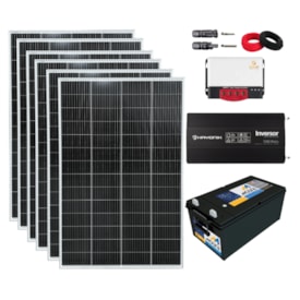 Kit Solar 201,6kW/mês Inversor Hayonik 127V Bateria Moura