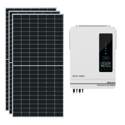 Kit Solar 210kWh/Mês com Inversor Carregador 10,2kW 48V/220V Anern