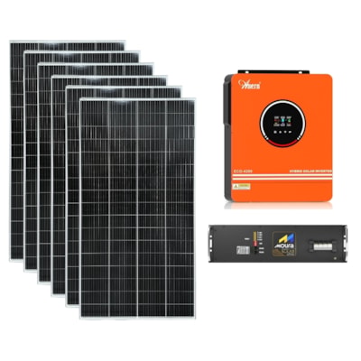 Kit Solar 244kWh/Mês Inversor Anern EVO 4,2kW 24V e Bateria Lítio Moura