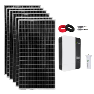 Kit Solar 244kWh/mês para Sitio com Inversor Growatt 5kW 48V 220V
