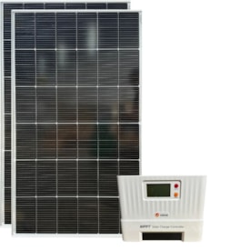 Kit Solar 256W/h com Controlador MPPT 30A Shiner SRNE