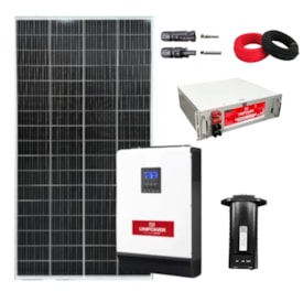 Kit Solar 2720W/dia Inversor 3kW 48V/127V 80A e Bateria de Lítio