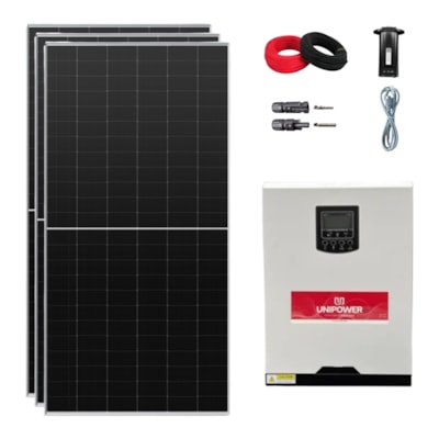 Kit Solar 274kWh/mês com Inversor Carregador Unipower 3kW 48V/220V