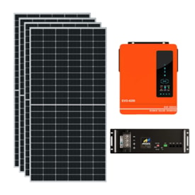 Kit Solar 280kWh/Mês Inversor Anern EVO 6,2kW 48V e Bateria Lítio Moura
