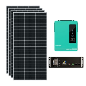 Kit Solar 280kWh/Mês Inversor Anern EVO 6,2kW 48V e Bateria Lítio Moura