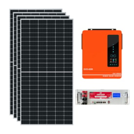 Kit Solar 280kWh/Mês Inversor Anern EVO 6,2kW 48V e Bateria Lítio Unipower