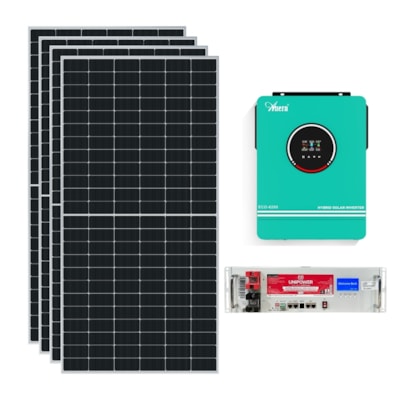 Kit Solar 280kWh/Mês Inversor Anern EVO 6,2kW 48V e Bateria Lítio Unipower