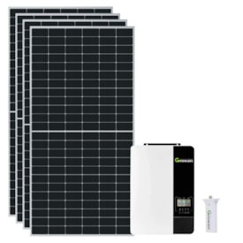 Kit Solar 280kWh/mês Inversor Carregador Growatt 3,5kW 48V 220V