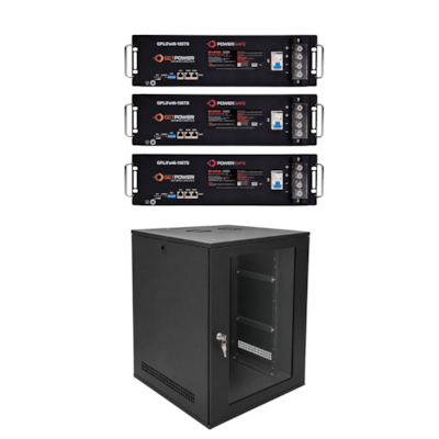 KIT Solar 3 Baterias de Lítio GETPOWER 48V 100Ah + RACK para 3 baterias