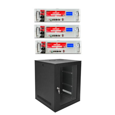 KIT Solar 3 Baterias de Lítio UNIPOWER 48V 100Ah + RACK para 3 baterias
