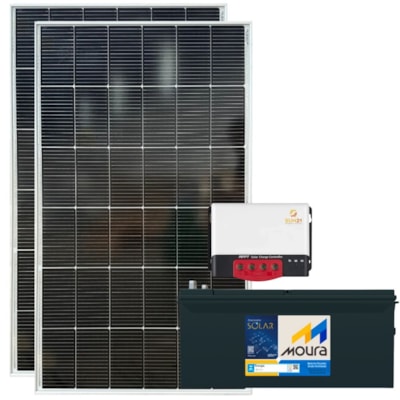 Kit Solar 320W Com Bateria Moura 234Ah