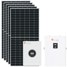 Kit Solar 350kWh/mês Inversor Felicity 48V 127V Bateria de Lítio 100Ah