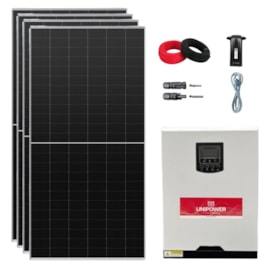 Kit Solar 366kWh/mês com Inversor Carregador Unipower 3kW 48V/127V