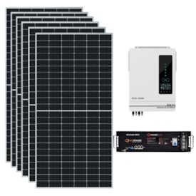 Kit Solar 396kWh/Mês Inversor Anern 10,2kW 48V e Bateria Lítio Getpower