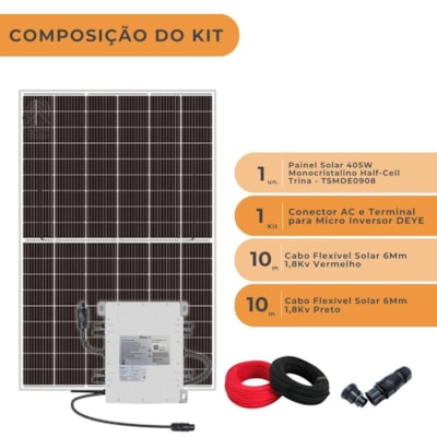 Segunda imagem do produto Kit Solar 405W Painel Trina com Microinversor Deye 220V