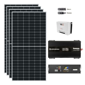Kit Solar 4680W/h Inversor 3000W 24V/220V Bateria Lítio Moura