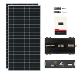 Kit Solar 4680W/h Inversor 3000W 24V/220V Bateria Lítio Moura