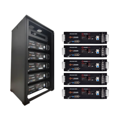 KIT Solar 5 Baterias de Lítio GETPOWER 48V 100Ah + RACK para 5 baterias