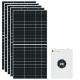 Kit Solar 500kWh/mês Inversor Carregador Felicity 8kW 48V 220V