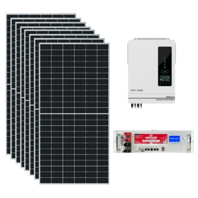 Kit Solar 528kWh/Mês Inversor Anern EVO 10,2kW 48V e Bateria Lítio Unipower