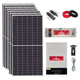 Kit Solar 528kWh/mês Monocristalino com Bateria de Lítio e Inversor Unipower 5kW