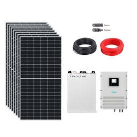 Kit Solar 561Wh/Mês Inversor Deye 3,6kW e Bateria Lítio Livoltek 150Ah