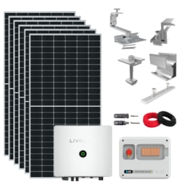 Kit Solar 6.6kWp ou 693kwh/mês Livoltek Cerâmico