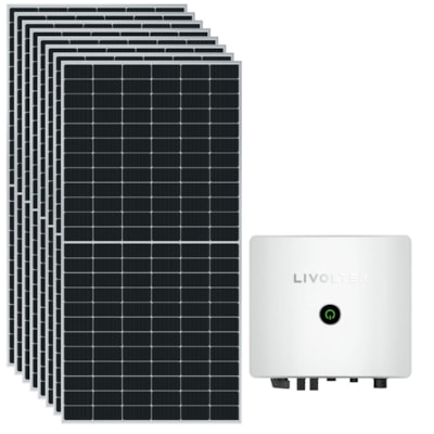Kit Solar 600kWh/mês Residencial Inversor Livoltek 7,5kW 220V