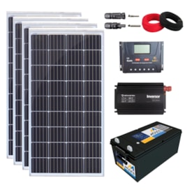 Kit Solar 620W Starlink Autonomia 16h PWM 60A com Bateria