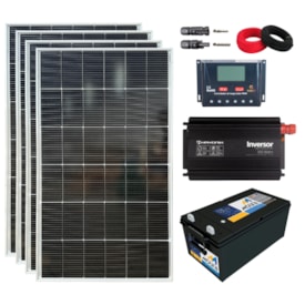 Kit Solar 640W/dia Starlink Autonomia 16h PWM 60A com Bateria