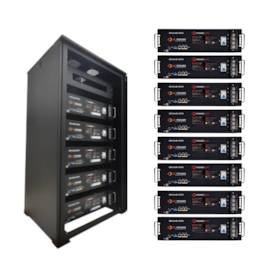 KIT Solar 8 Baterias de Lítio GETPOWER 48V 100Ah + RACK para 8 baterias