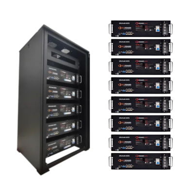 KIT Solar 8 Baterias de Lítio GETPOWER 48V 100Ah + RACK para 8 baterias