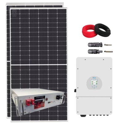 Kit Solar Canadian 1056kWh/mês Inversor Híbrido 8kW 127V/220V Deye Litio