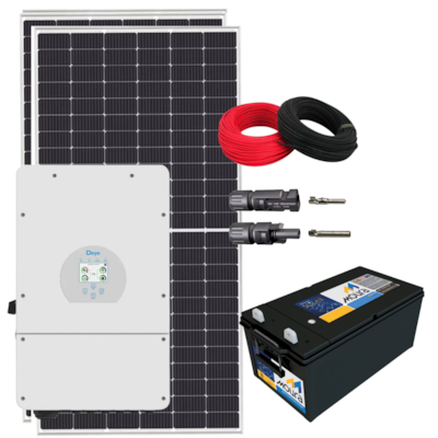 Kit Solar Canadian 1056kWh/mês Inversor Híbrido 8kW 220V Deye Backup Chumbo
