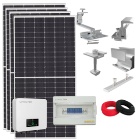 Kit Solar Canadian 2,2kWp ou 264kWh/mês Livoltek 3kW Cerâmico